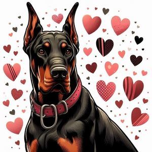 Doberman Valentine’s Day Magnet